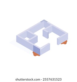 Get this creatively crafted floor plan isometric icon design