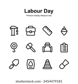 Get this creatively crafted unique icons of labor day in modern style