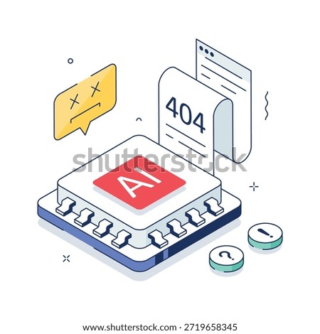 Get this creatively designed amazing icon of ai error in modern style