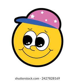 Get this cute cap emoji flat sticker 