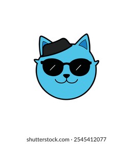 Get this cute cat face sticker in vector art format, ideal for logos, icons, and creative projects. High-quality and detailed vector illustration available now.