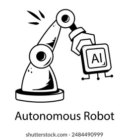 Get this doodle icon of autonomous robot 
