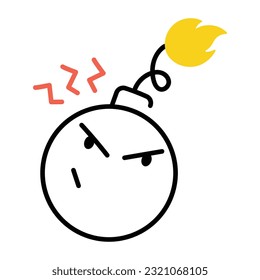 Get this doodle icon of bomb emoji 