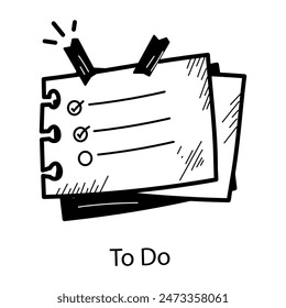 Get this doodle icon of to do notes 