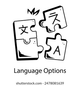 Get this doodle icon of language options 