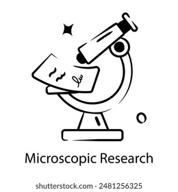 Get this doodle icon of microscopic research 