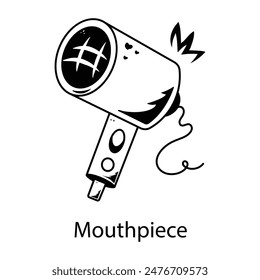 Get this doodle icon of a mouthpiece 