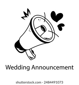 Get this doodle icon of wedding announcement