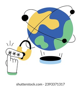 Obtener esta ilustración de doodle de la protección de red 