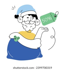 Get this doodle mini illustration of christmas sale 