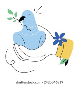 Get this doodle mini illustration of promote peace 