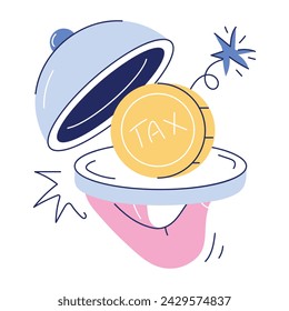 Get this doodle mini illustration of crypto taxes