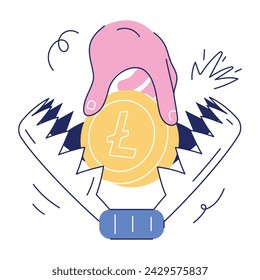 Holen Sie sich diese Doodle Mini-Illustration der Geldfalle