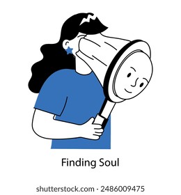 Get this doodle mini illustration of finding soul 