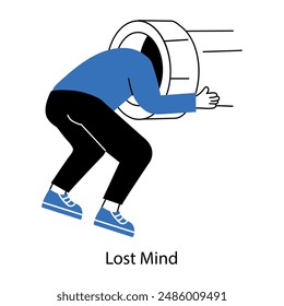 Get this doodle mini illustration of lost mind 