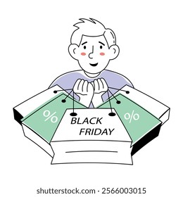Get this doodle mini illustration of friday sale 