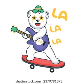 Obtén esta pegatina del doodle del músico de circo 