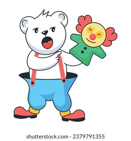 Get this doodle sticker of clown puppet 