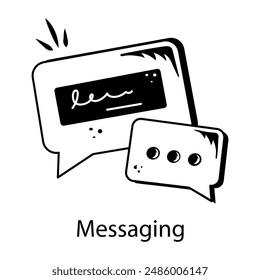 Get this doodle style icon of messaging 