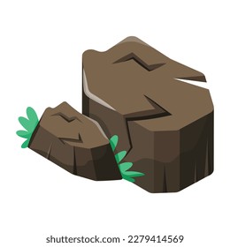 Get this editable big stone flat icon 