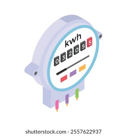 Get this editable design of electricity meter in modern style