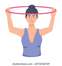Obtén esta ilustración de carácter plano del artista de gimnastas 