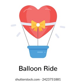 Get this flat icon of balloon ride 