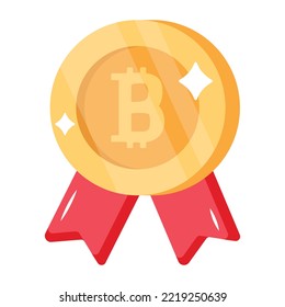 Obtener este icono plano de la insignia de bitcoin 