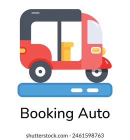Get this flat icon of booking auto 