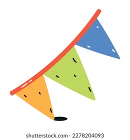 Sichern Sie sich dieses flache Symbol des Banners 