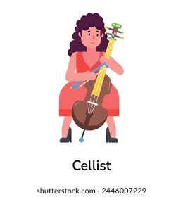 Dieses flache Symbol von Cellist herunterladen 
