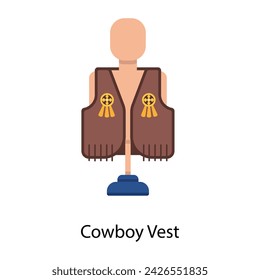 Get this flat icon of cowboy vest 