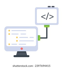 Get this flat icon depicting frontend programming 