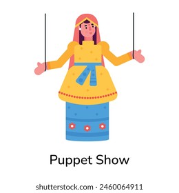 Get this flat icon depicting indian puppet show 