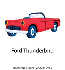 Get this flat icon of a ford thunderbird  svg