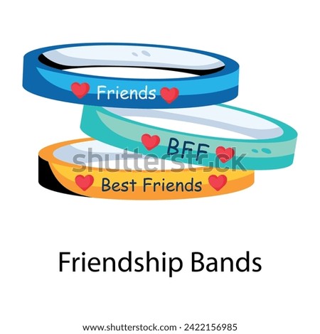 Get this flat icon of friendship bands 