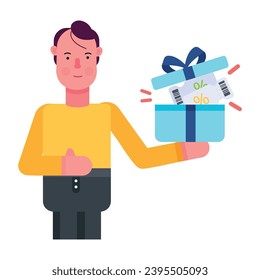 Obtén este icono plano de vales de regalo 