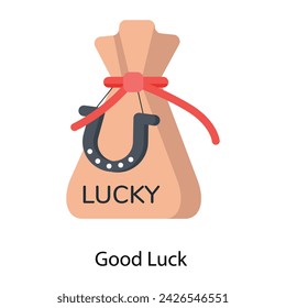 Get this flat icon of good luck pouch 