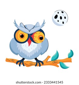 Get this flat icon of halloween owl 