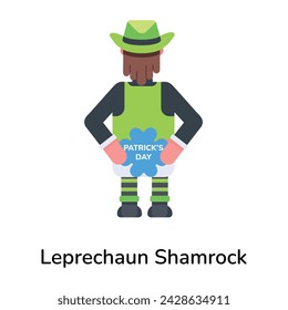 Get this flat icon of leprechaun shamrock