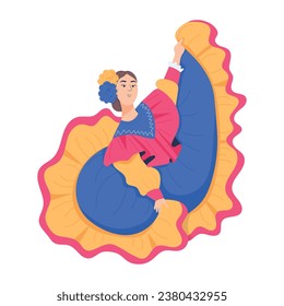 Get this flat icon of mexican dance  