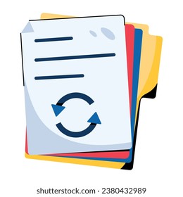Get this flat icon of paper reuse 