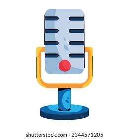Get this flat icon of recording mic 