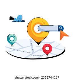 Get this flat icon of search location 