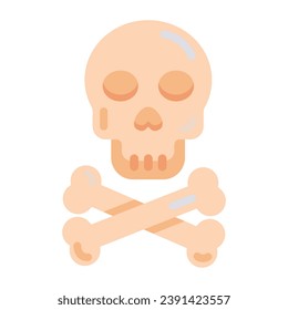Get this flat icon of skull bones