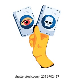 Get this flat icon of tarot cards 