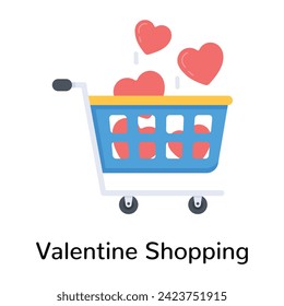 Get this flat icon of valentine shopping 