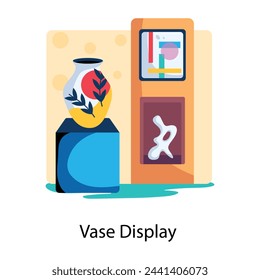 Get this flat icon of vase display 