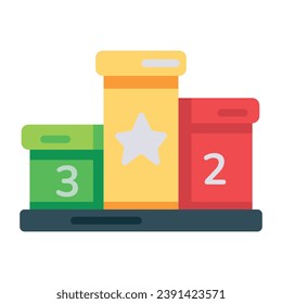 Obtener este icono plano del podio ganador 