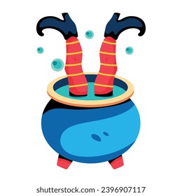 Get this flat icon of witch cauldron 